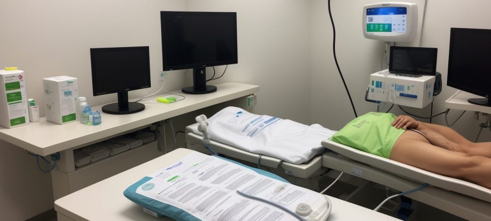Nutrição Parenteral: Suporte Vital na Recuperação de Pacientes Imagem ilustrativa mostrando a administração de nutrição parenteral em um ambiente hospitalar, com foco em detalhes e equipamentos.