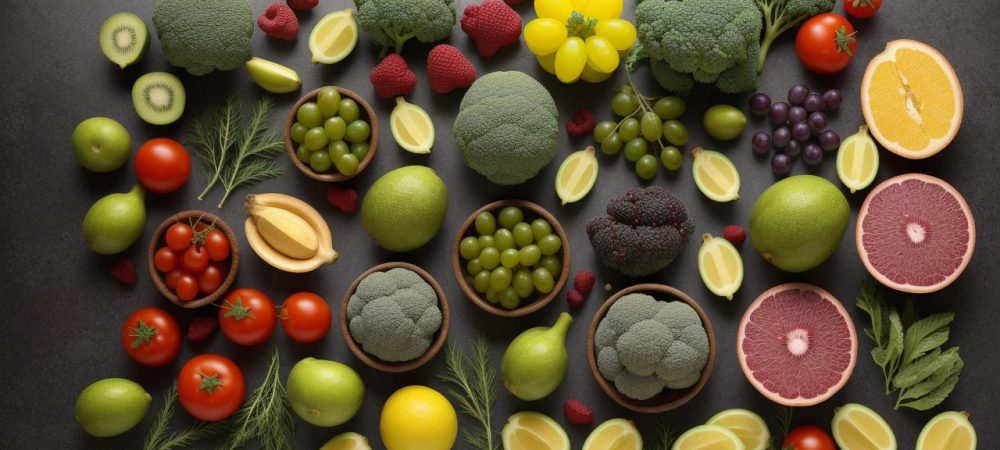 Ilustração vibrante de um plano alimentar detalhado, destacando macronutrientes e escolhas saudáveis para nutrição e bem-estar.