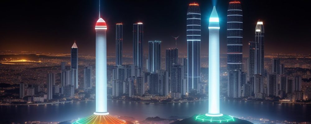 Ilustração de um orador confiante em um palco, transmitindo habilidades de comunicação eficazes e inspirando o público a perder o medo de falar em público.