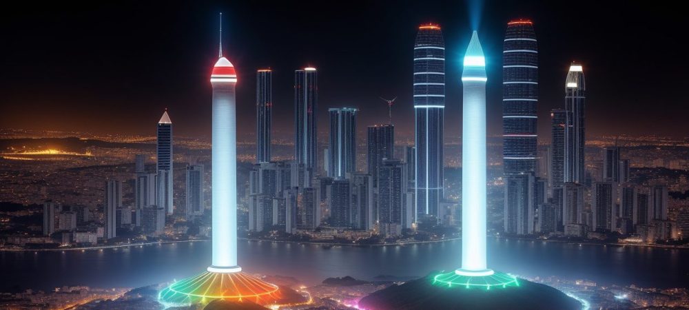 Ilustração de um orador confiante em um palco, transmitindo habilidades de comunicação eficazes e inspirando o público a perder o medo de falar em público.