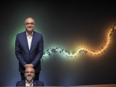 Uma pessoa confiante falando em público, com expressão segura e um ambiente de apresentação acolhedor, representando oratória e comunicação eficaz.