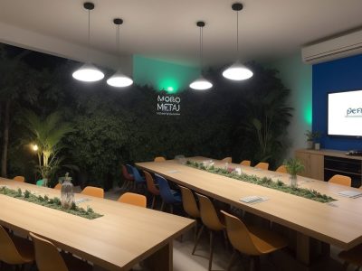 Imagem de profissionais planejando e executando um evento de sucesso, com foco em gestão e organização.