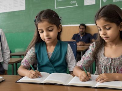 Imagem de um orientador educacional auxiliando um aluno, simbolizando o apoio e o impacto positivo da orientação educacional no desenvolvimento estudantil e profissional.