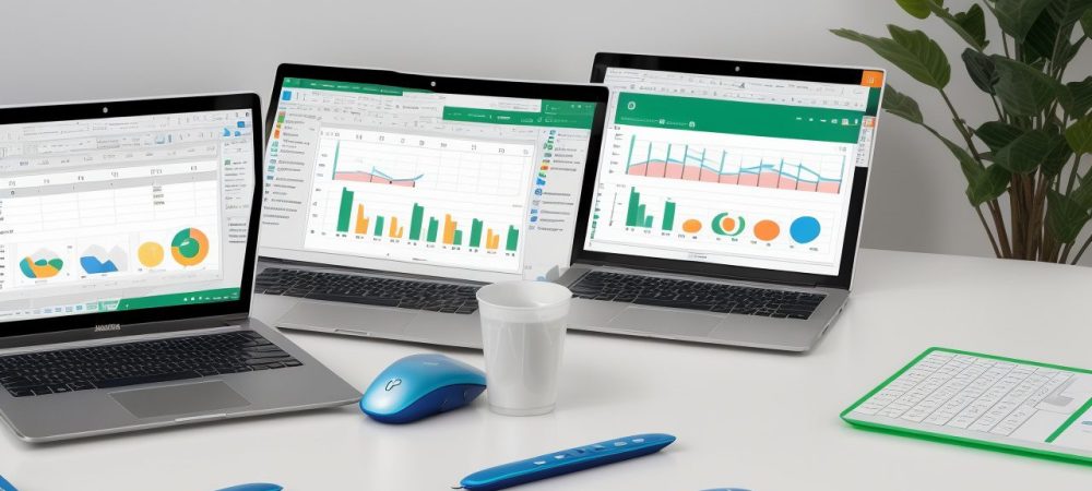 Imagem mostrando as ferramentas Word, Excel e PowerPoint do Pacote Office 2020, com foco em produtividade e otimização do trabalho diário.