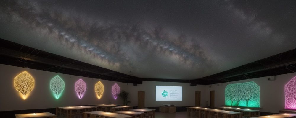 Alunos envolvidos em debate, utilizando mapas mentais e recursos visuais para exercitar o pensamento crítico em sala de aula.