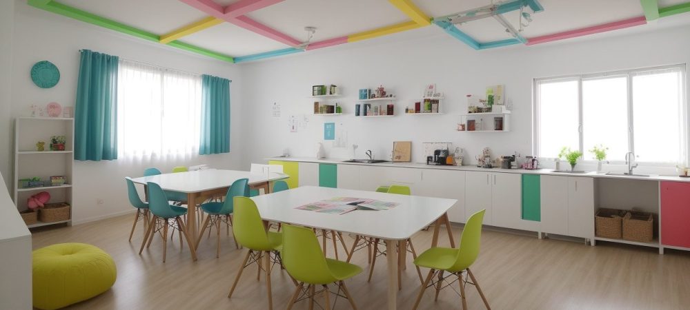 Alunos engajados em sala de aula, utilizando ferramentas para desenvolver pensamento crítico e criatividade, com foco em educação para o pensar.