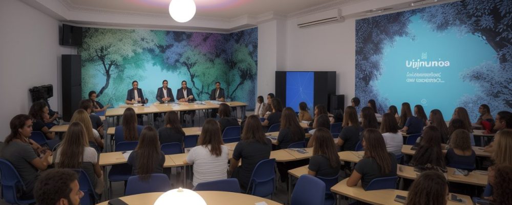 Alunos engajados em debate e atividades de grupo, promovendo o pensamento crítico e a criatividade em sala de aula.