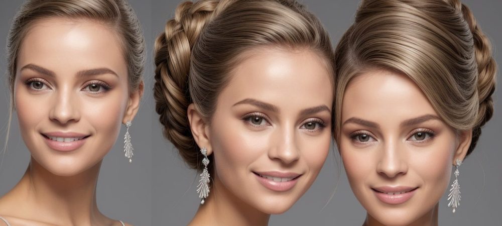 Imagem de um profissional de beleza demonstrando técnicas de penteados modernos, com foco em penteados para noivas e festas.