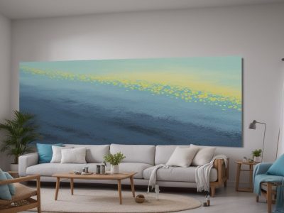 Interior de uma casa sendo pintado, mostrando materiais para pintura e o processo de como pintar a casa