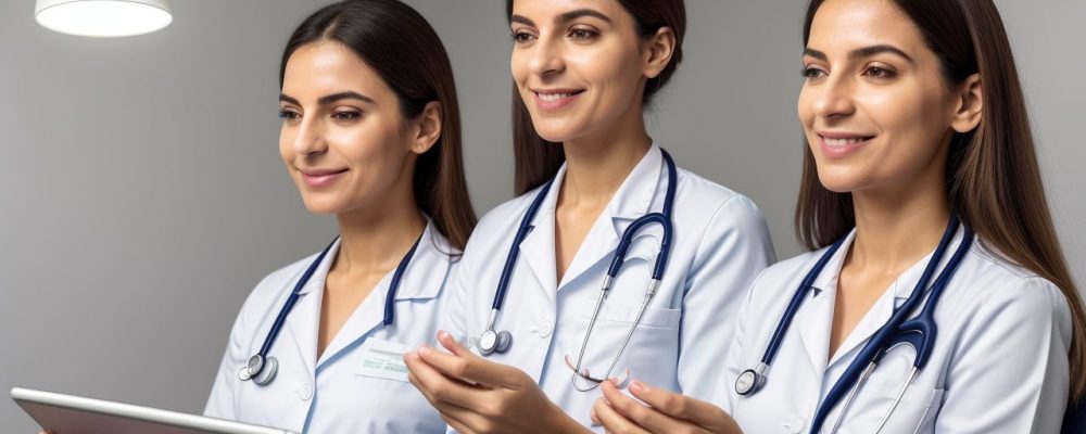 Imagem que ilustra planejamento familiar, mostrando diferentes métodos contraceptivos e um profissional de saúde orientando uma paciente.