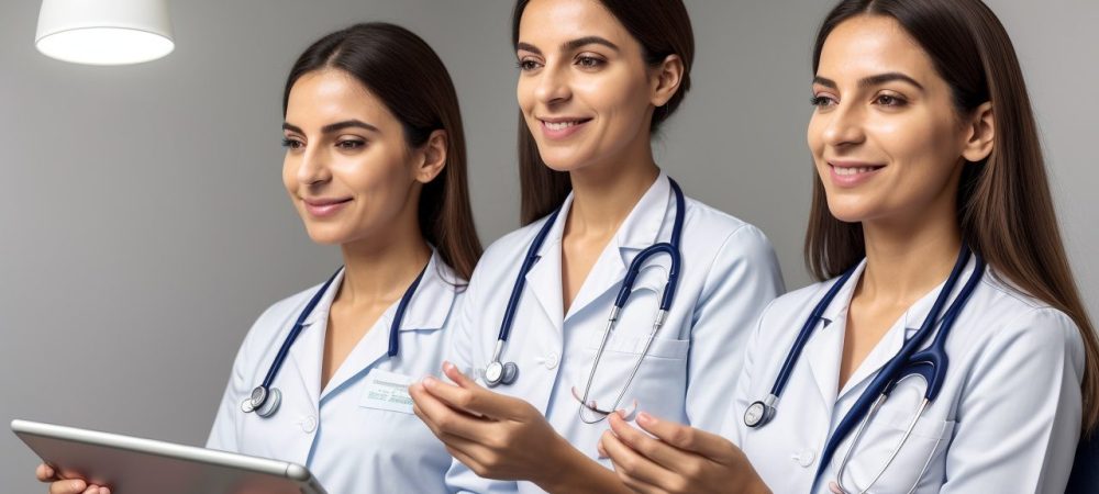 Imagem que ilustra planejamento familiar, mostrando diferentes métodos contraceptivos e um profissional de saúde orientando uma paciente.