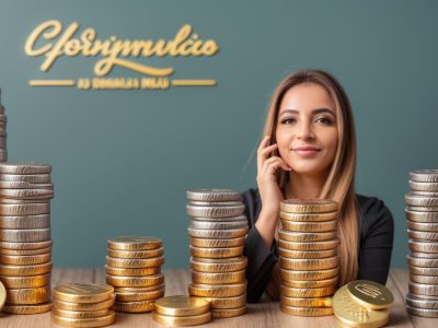 Representação visual de planejamento de aposentadoria, com um cofre, gráfico de finanças e calendário, simbolizando segurança e futuro financeiro.