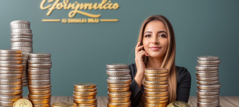 Representação visual de planejamento de aposentadoria, com um cofre, gráfico de finanças e calendário, simbolizando segurança e futuro financeiro.