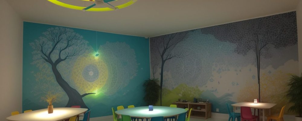 Professor orientando alunos em um plano de aula interdisciplinar com foco em exemplos de atividades interdisciplinares