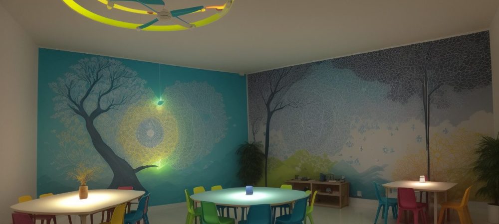 Professor orientando alunos em um plano de aula interdisciplinar com foco em exemplos de atividades interdisciplinares