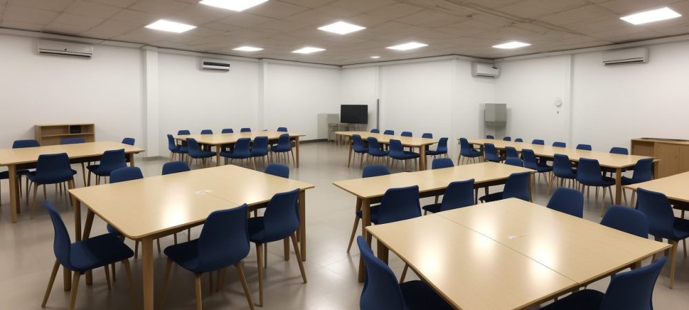 Alunos colaborando em um plano de aula interdisciplinar, utilizando recursos digitais e mapas mentais para um aprendizado engajador.