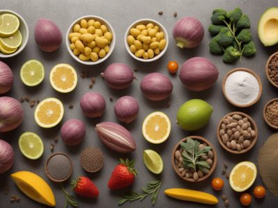 Imagem que ilustra o planejamento de cardápio no serviço público, com foco em refeições saudáveis e nutritivas, mostrando um cardápio com diferentes pratos e ingredientes frescos, representando a importância da nutrição e da eficiência