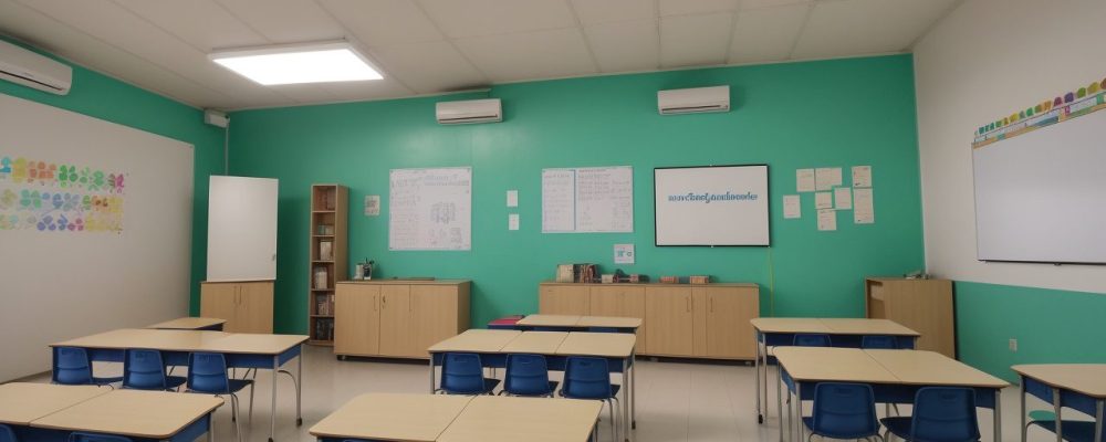 Professor e alunos discutindo um plano de aula criativo e dinâmico, focado no planejamento de ensino.