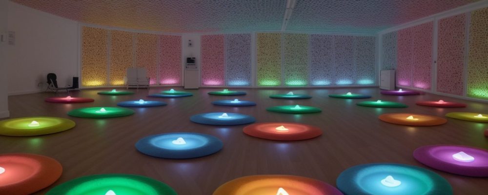 Crianças trabalhando em um plano pedagógico BNCC em uma sala de aula moderna e vibrante, com foco em mapas mentais e aprendizado colaborativo