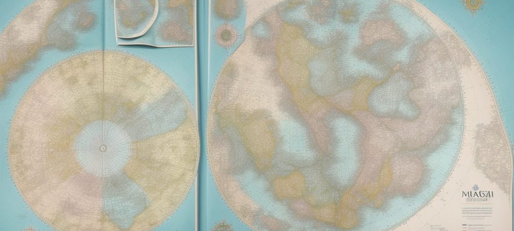 Ilustração de um mapa e bússola representando o planejamento estratégico para um negócio, simbolizando como empreender com sucesso.