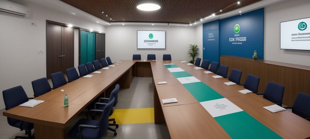 Representação visual de uma audiência pública sobre o poder legislativo, com cidadãos engajados discutindo projetos de lei.