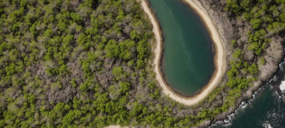 Ilustração mostrando a política e gestão ambiental em ação, com gráficos, pessoas trabalhando e elementos da natureza, representando o desenvolvimento sustentável.