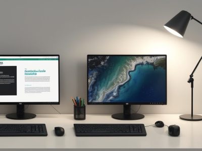 Uma pessoa projetando slides de PowerPoint em um ambiente moderno, com foco em design e apresentação.