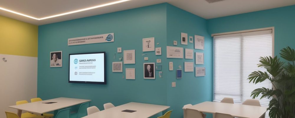 Design de apresentação de PowerPoint com elementos visuais e estruturação de conteúdo para sucesso