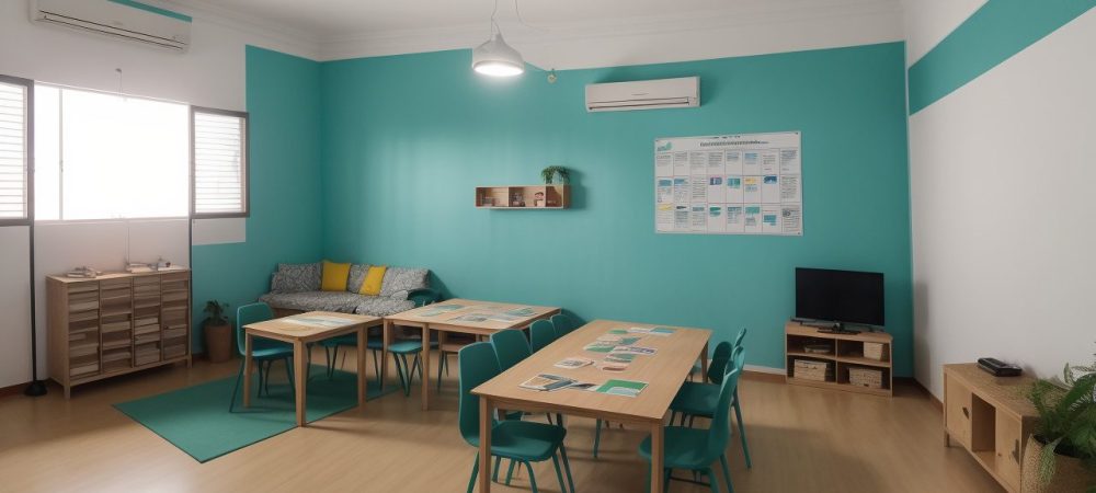 Ambiente escolar com alunos engajados em atividades práticas e interativas sobre prática pedagógica.