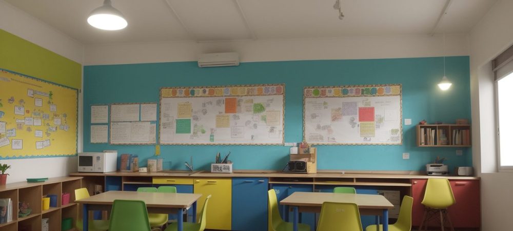 Sala de aula dinâmica com atividades para EJA e estudantes engajados