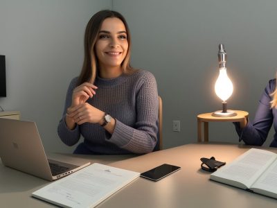 Imagem ilustrando dicas de entrevista de emprego, com foco em preparação, perguntas e confiança.