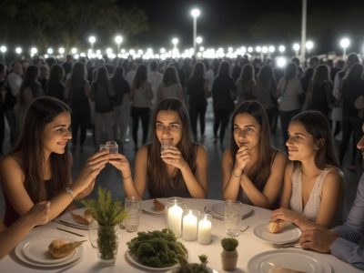 Ilustração de uma cena de diálogo e aprendizado sobre prevenção de DSTs, com símbolos de saúde e informação