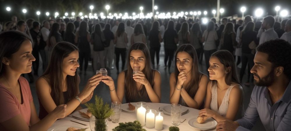 Ilustração de uma cena de diálogo e aprendizado sobre prevenção de DSTs, com símbolos de saúde e informação