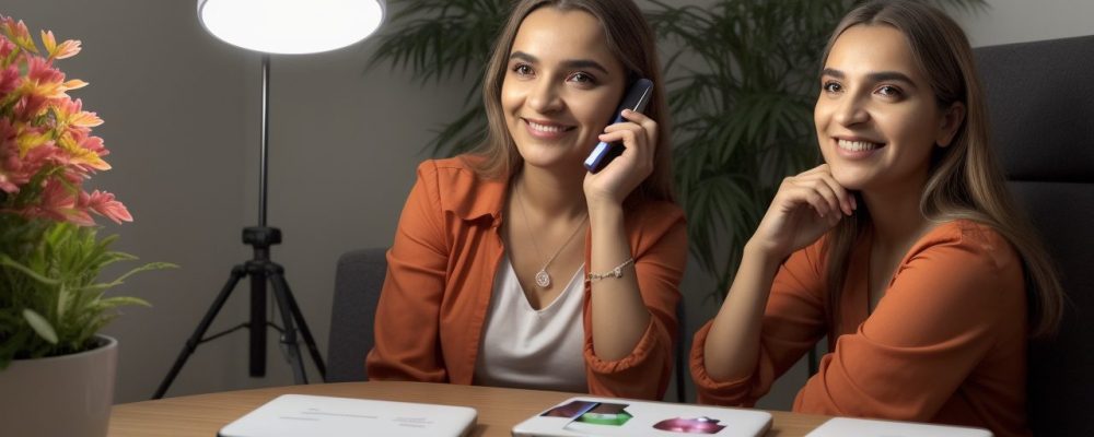 Servidores públicos gravando e editando vídeos com o celular para comunicação e engajamento, utilizando um curso de edição de vídeo.