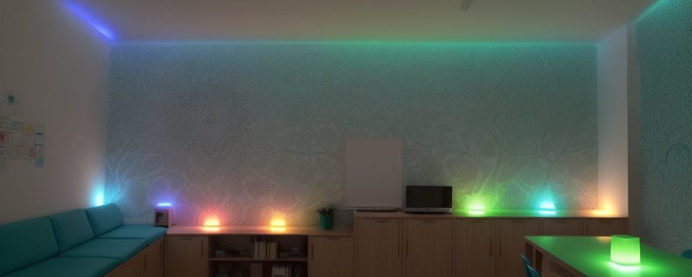 Professoras inspirando alunos em uma sala de aula moderna, com recursos interativos e metodologias de ensino de inglês inovadoras.