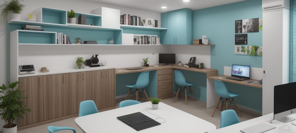 Ambiente de trabalho organizado com o Programa 5S no setor público, demonstrando eficiência e produtividade.