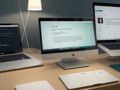 Um servidor público trabalhando em um ambiente de trabalho moderno com um curso de programação Java aberto em seu computador, representando a inovação no serviço público.