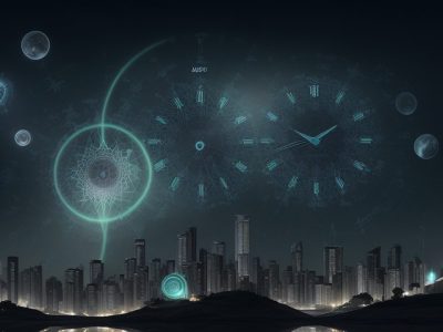 Ilustração mostrando uma pessoa trabalhando com programação PHP para automatizar tarefas e otimizar o tempo, com código em destaque.