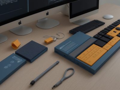 Um projetista mecânico focado em um projeto de desenho técnico, com ferramentas e softwares em um ambiente de trabalho moderno, representando o futuro da engenharia.