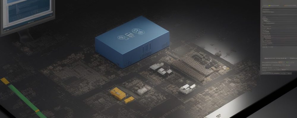 Um projetista mecânico utiliza softwares de CAD para um projeto inovador, com ferramentas modernas e um ambiente de trabalho otimizado.