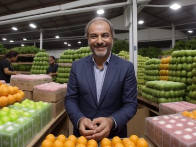 Representação visual de um promotor de vendas interagindo com clientes, demonstrando habilidades de comunicação e vendas, com foco em estratégias e produtos.