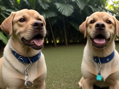 Cão feliz interagindo com seu tutor, simbolizando a psicologia canina e o bem-estar animal.