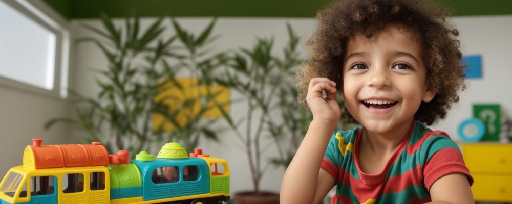 Crianças em ambiente educativo realizando atividades lúdicas que estimulam o desenvolvimento infantil