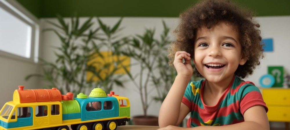 Crianças em ambiente educativo realizando atividades lúdicas que estimulam o desenvolvimento infantil