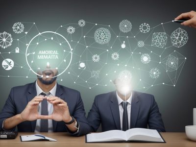 Profissionais em ambiente de trabalho colaborativo discutindo sobre psicologia organizacional para melhorar a gestão de pessoas e a motivação.