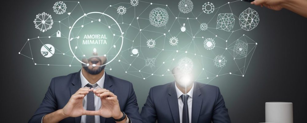 Profissionais em ambiente de trabalho colaborativo discutindo sobre psicologia organizacional para melhorar a gestão de pessoas e a motivação.