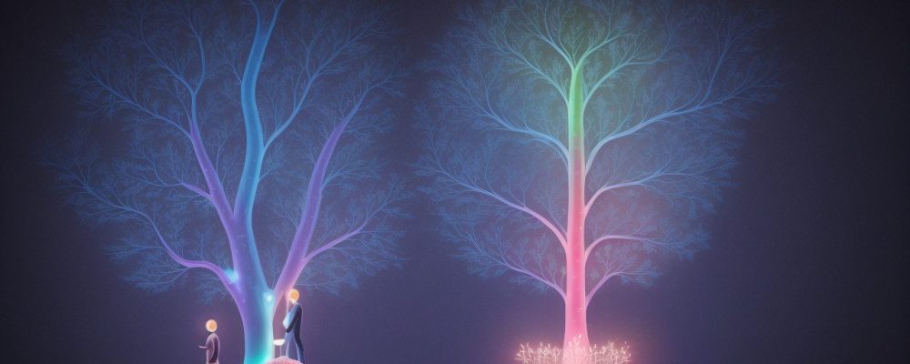 Ilustração mostrando um indivíduo em busca de autoconhecimento e bem-estar, com foco em psicologia do sexo, identidade de gênero e sexualidade na adolescência.