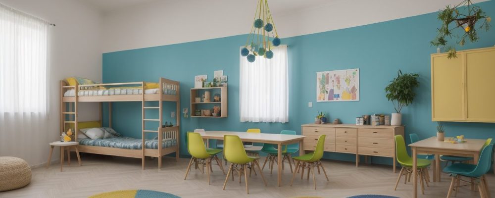 Ilustração de uma sala de aula com alunos interagindo, representando a psicologia da educação em ação, com foco na colaboração e bem-estar.