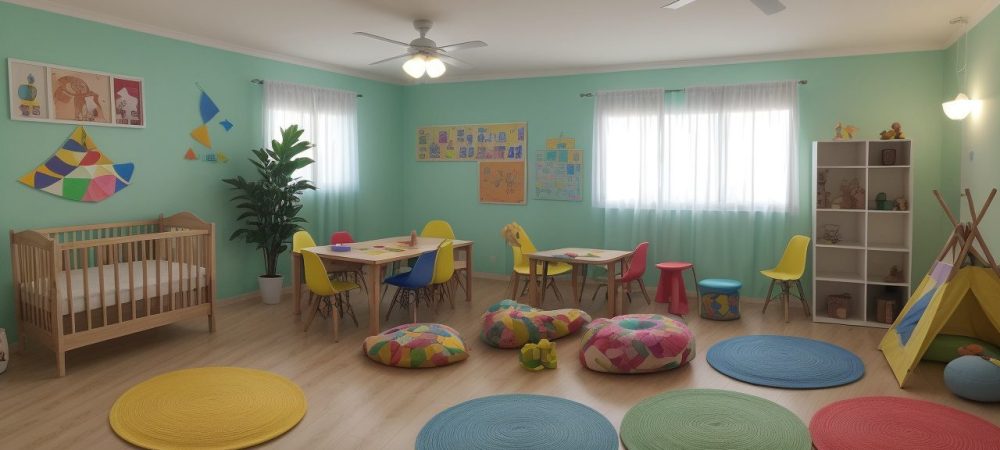 Crianças envolvidas em atividades de psicomotricidade e artes, explorando e aprendendo em um ambiente dinâmico e acolhedor, com foco nos benefícios da psicomotricidade.