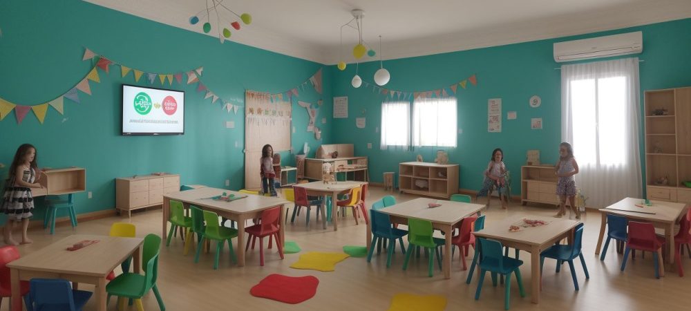 Crianças em atividades de psicomotricidade e artes, explorando movimentos e expressões em um ambiente lúdico.